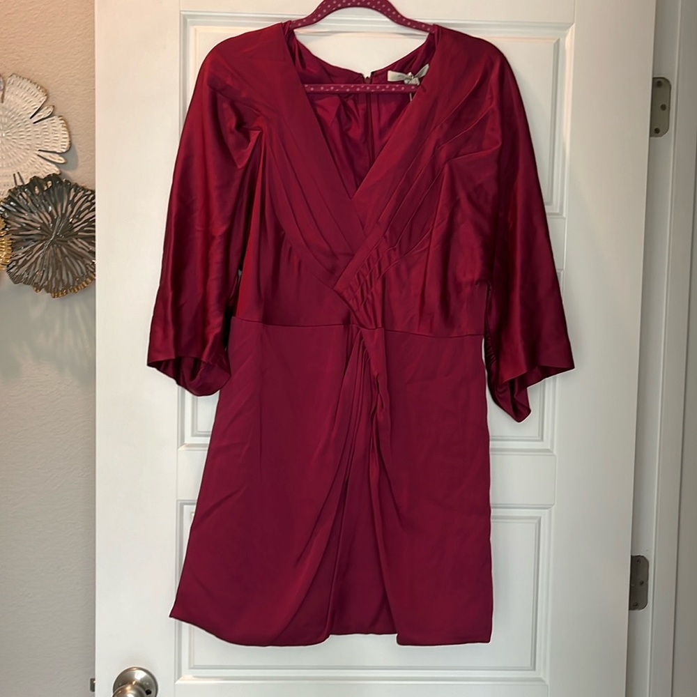 Pink satin BCBGMAXAZRIA dress. Size 12. New with tags